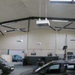 vehicle service bay heating